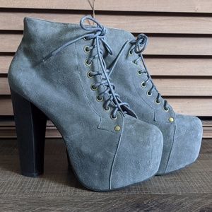 Grey Suede Lita Platform Boots